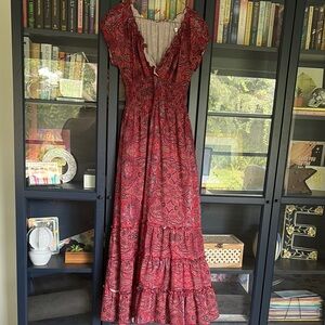 Red Paisley Maxi Dress